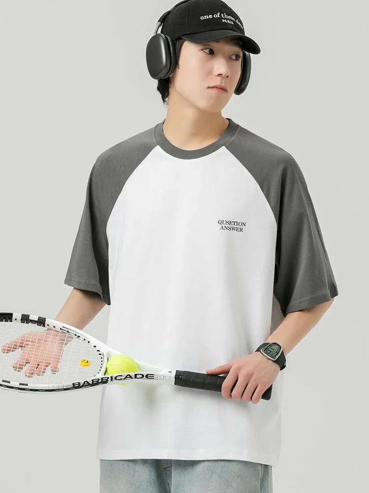 Round Neck Text Print T-shirt