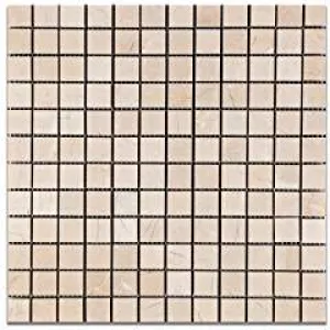 Royal Beige Marble 1 X 1 Polished Mosaic Tile - 6" X 6" Sample