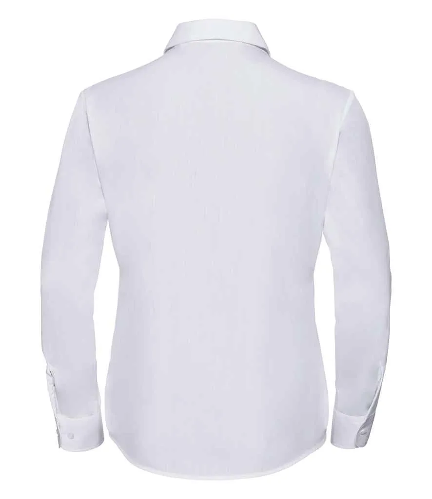 Russell Collection Ladies Long Sleeve Easy Care Poplin Shirt