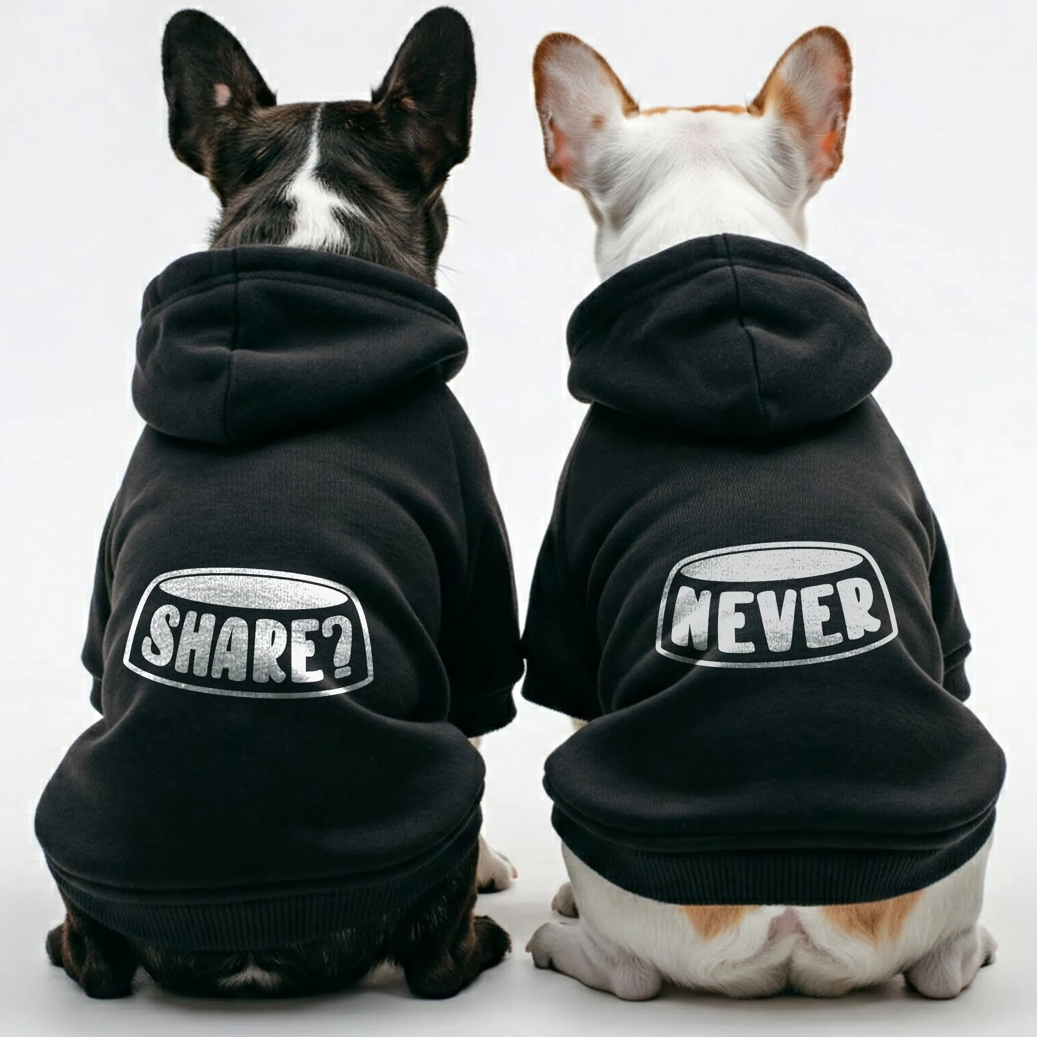 SHARE? and NEVER - Matching French Bulldog Hoodies – Stylish, Cozy & Personalized!