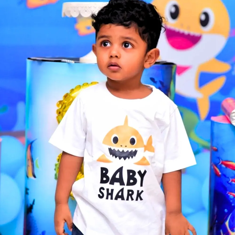 Shark Theme Birthday T-Shirts - Daddy Shark Mommy Shark & Baby Shark