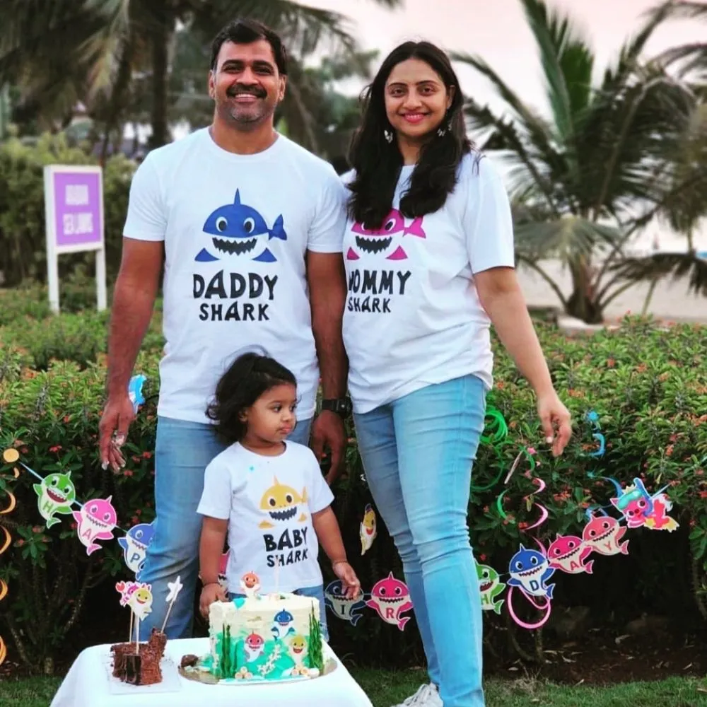 Shark Theme Birthday T-Shirts - Daddy Shark Mommy Shark & Baby Shark