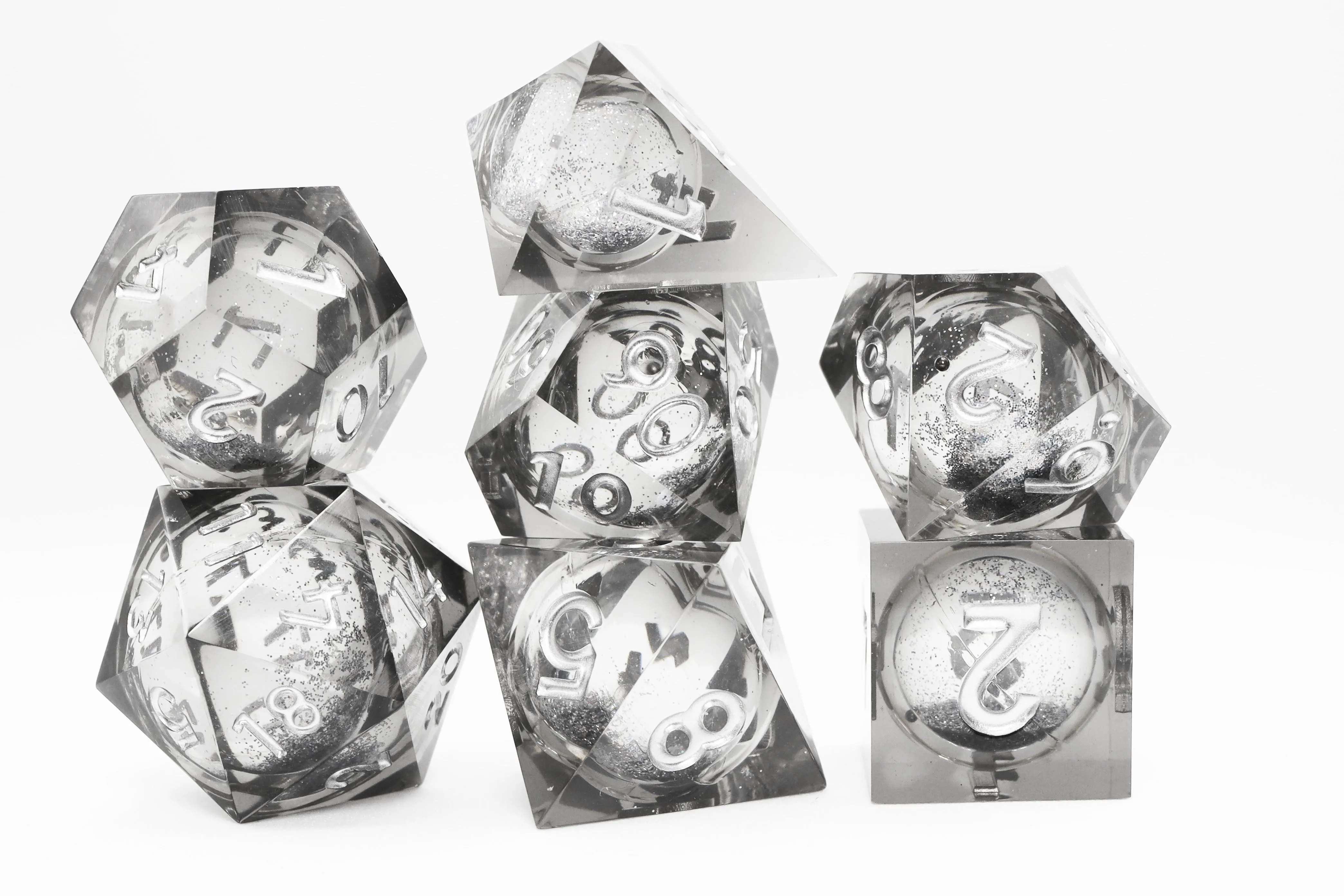 Sharp Edge Liquid Core RPG Dice Set - Black