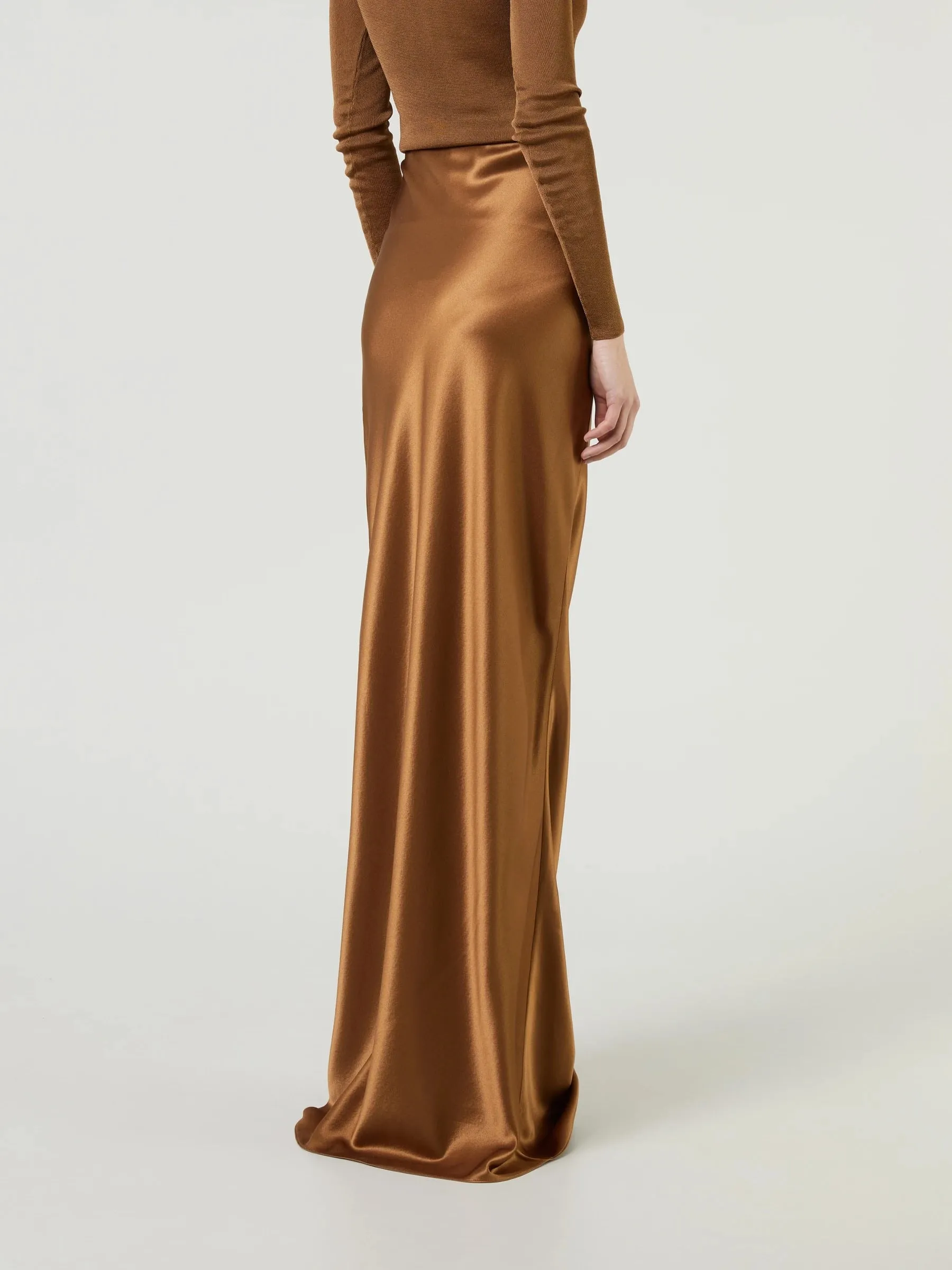 Silk Satin Slip Skirt