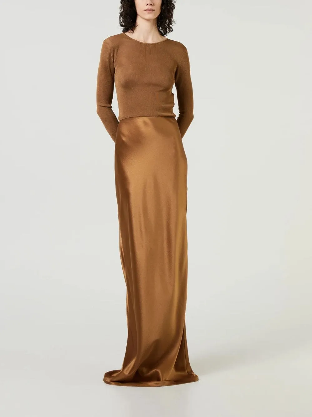 Silk Satin Slip Skirt
