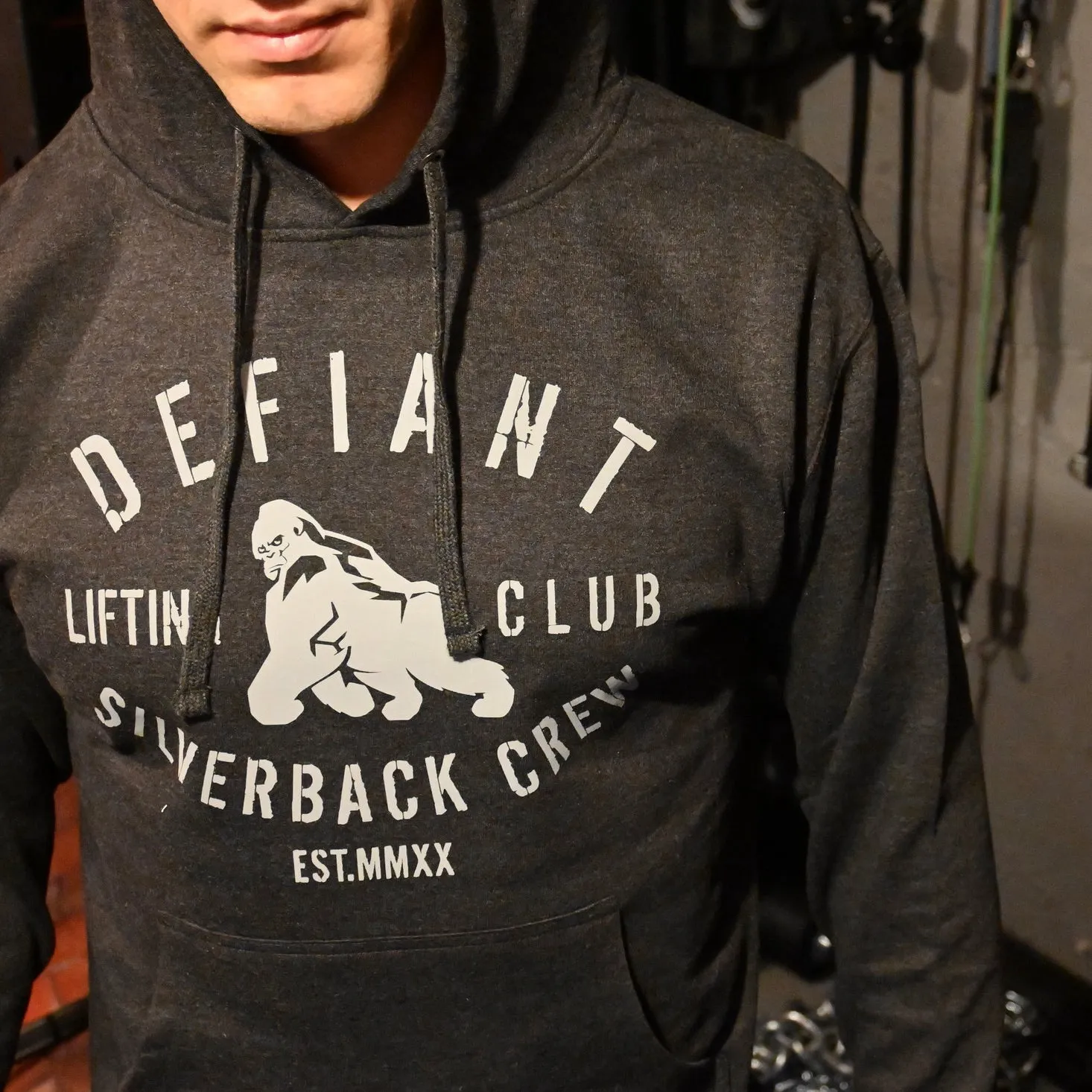SILVERBACK MIDWEIGHT HOODIE - CHARCOAL - SIZES S TO 4XL