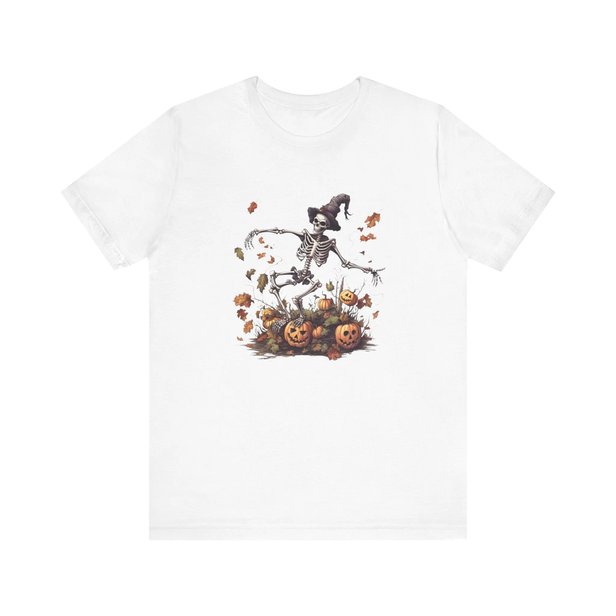 Skeleton with jack-o-lanterns 2 Unisex Jersey Short Sleeve Tee