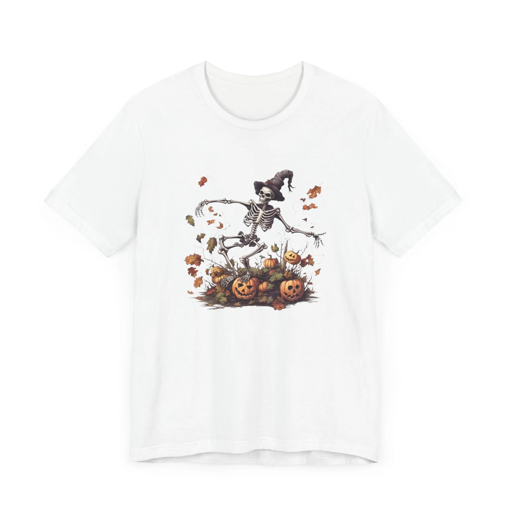 Skeleton with jack-o-lanterns 2 Unisex Jersey Short Sleeve Tee