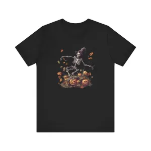 Skeleton with jack-o-lanterns 2 Unisex Jersey Short Sleeve Tee