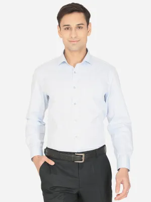 Sky Blue Checked Regular Fit Formal Shirt | Greenfibre