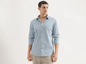 Slim Fit Spread Collar Solid Shirt