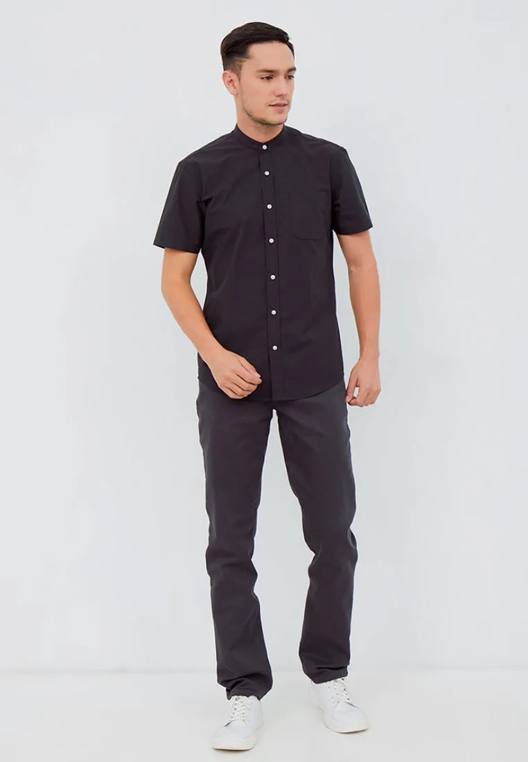 Slim Fit Stand Up Collar Shirt