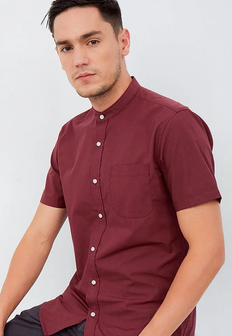 Slim Fit Stand Up Collar Shirt