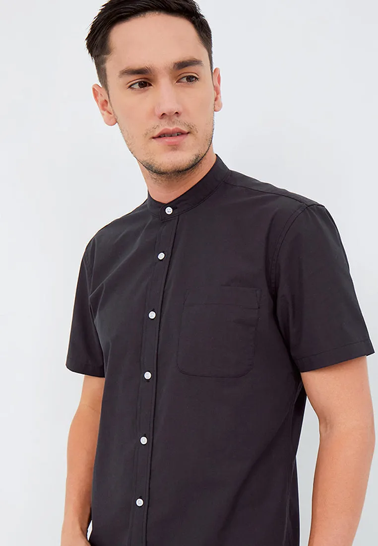 Slim Fit Stand Up Collar Shirt