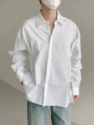 Solid Color Long-sleeved Placket Shirt