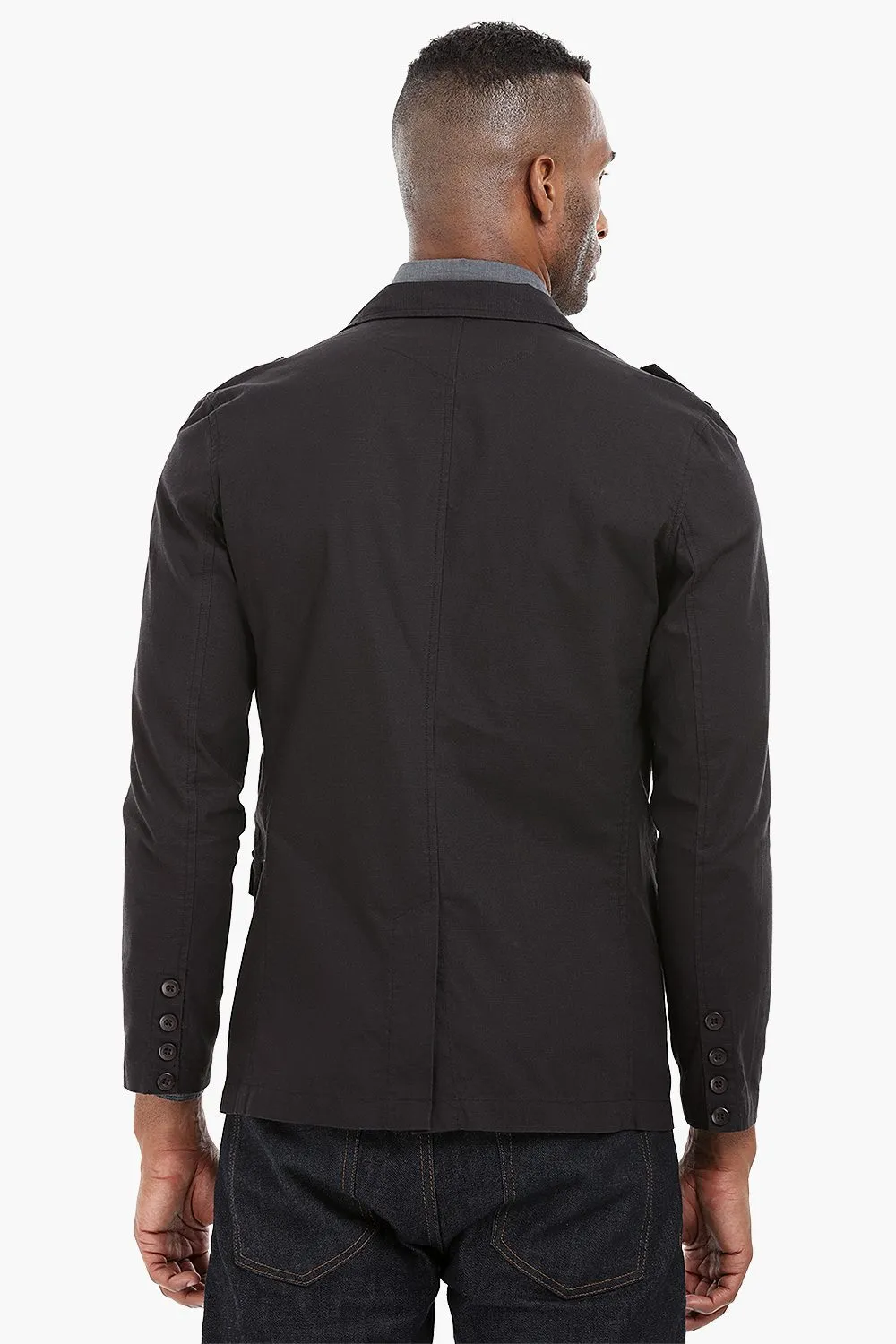 Solid Safari Cotton Blazer