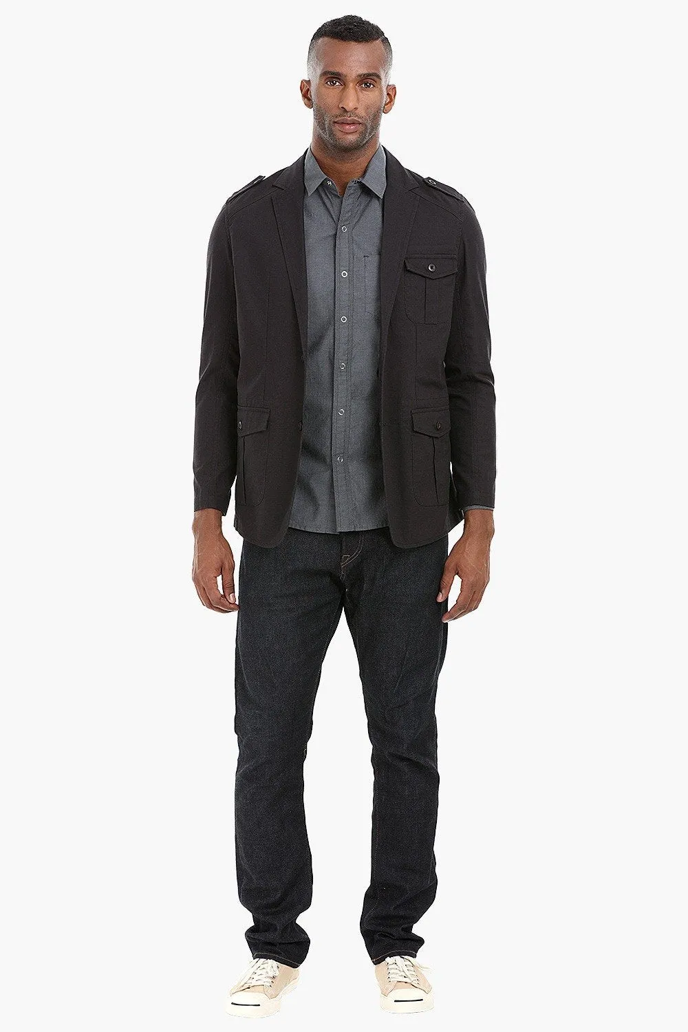 Solid Safari Cotton Blazer