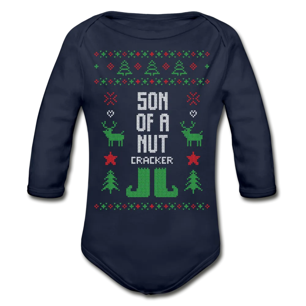Son of a nut cracker Organic Long Sleeve Baby Bodysuit