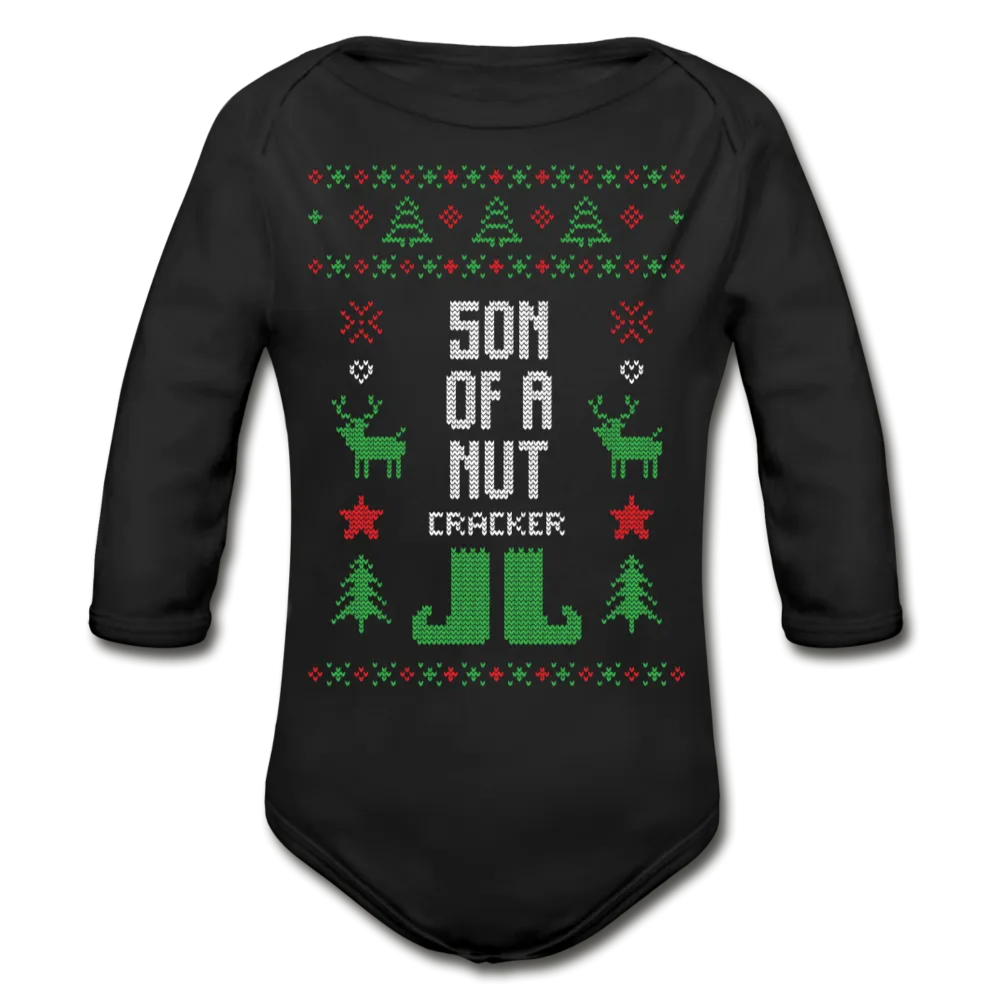 Son of a nut cracker Organic Long Sleeve Baby Bodysuit