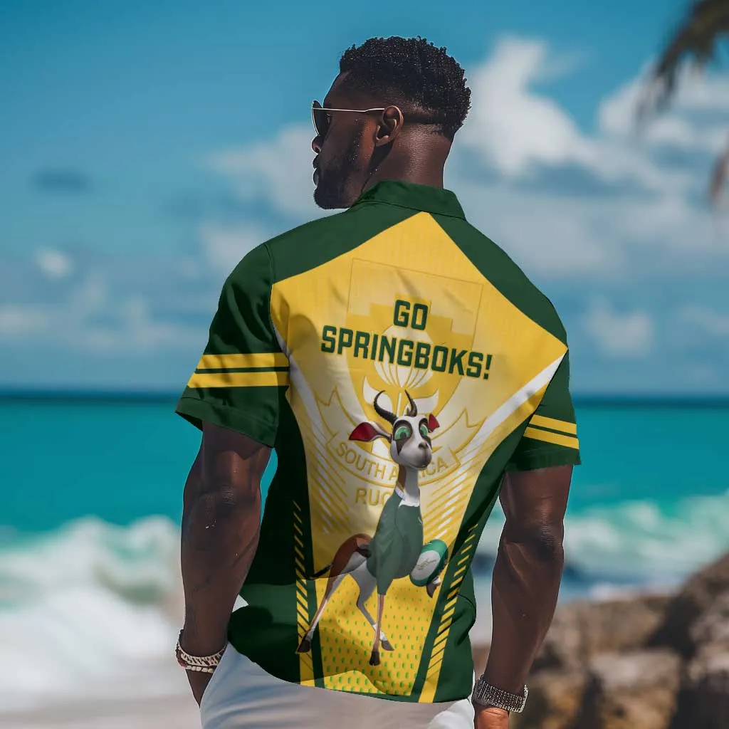 South Africa Rugby Hawaiian Shirt Cute Springboks Mascot LT14