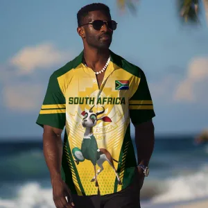 South Africa Rugby Hawaiian Shirt Cute Springboks Mascot LT14