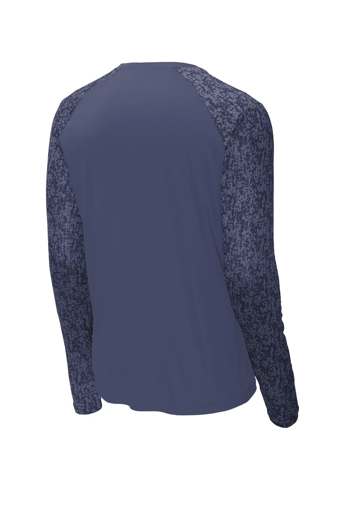 Sport-Tek  Long Sleeve Digi Camo Tee. ST460LS True Navy