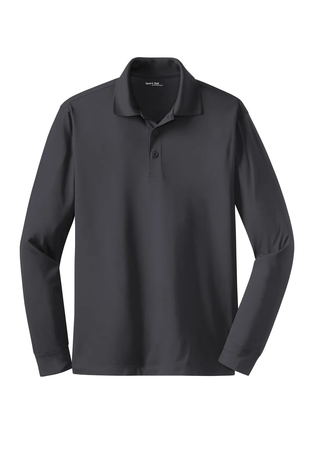 Sport-Tek Long Sleeve Micropique Sport-Wick Polo. ST657 Iron Grey