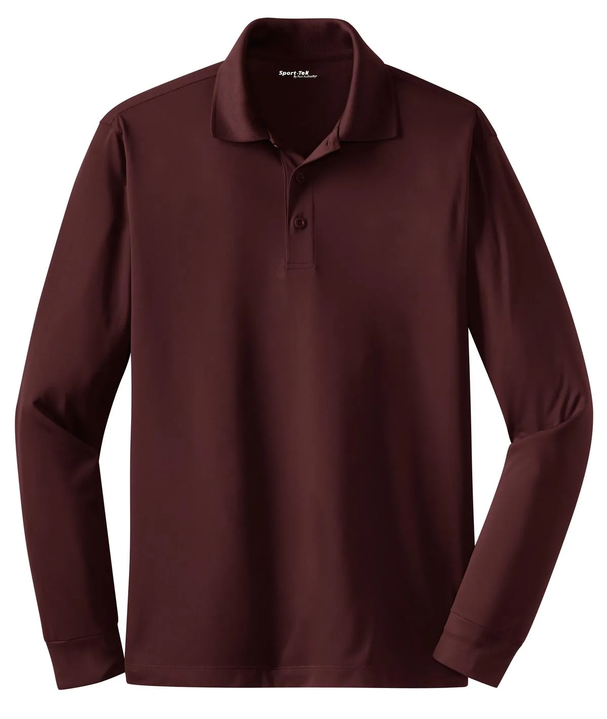 Sport-Tek Long Sleeve Micropique Sport-Wick Polo. ST657 Maroon