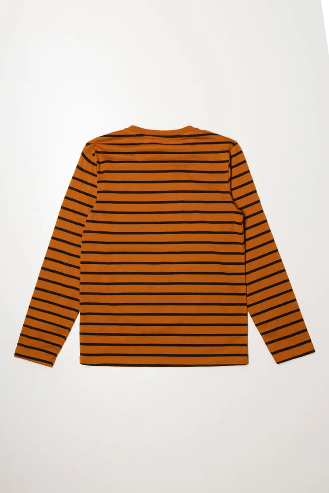 Stripe Long Sleeve T-Shirt Rust