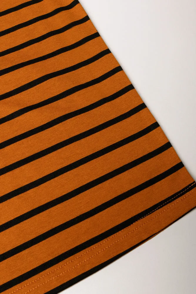 Stripe Long Sleeve T-Shirt Rust