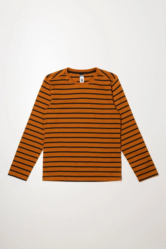 Stripe Long Sleeve T-Shirt Rust