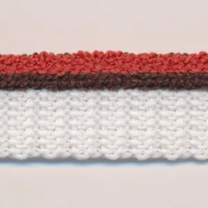 Stripe Pile Piping #10 Bitter Orange & Coffee Brown & White