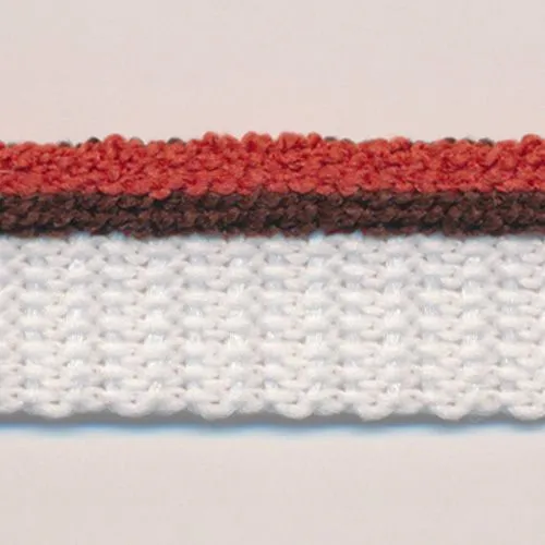 Stripe Pile Piping #10 Bitter Orange & Coffee Brown & White