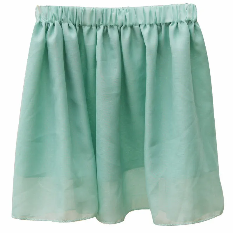 Summer Chiffon Women Skirt Tulle Girls Above Knee Short Nude Mini Casual Skirts NO BELT LY1201ANu