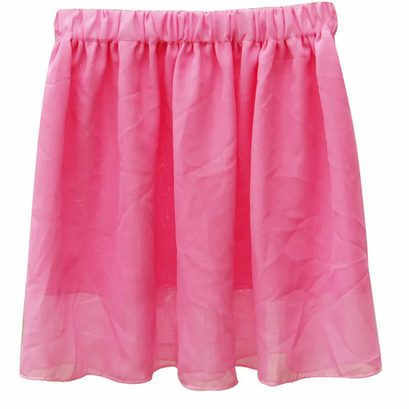 Summer Chiffon Women Skirt Tulle Girls Above Knee Short Nude Mini Casual Skirts NO BELT LY1201ANu