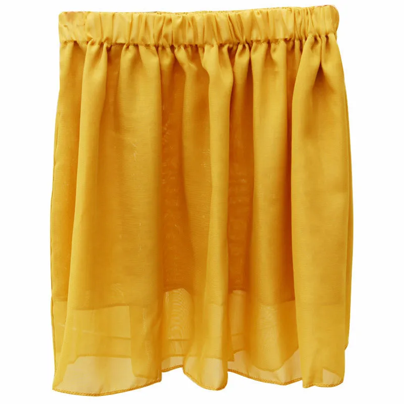 Summer Chiffon Women Skirt Tulle Girls Above Knee Short Nude Mini Casual Skirts NO BELT LY1201ANu