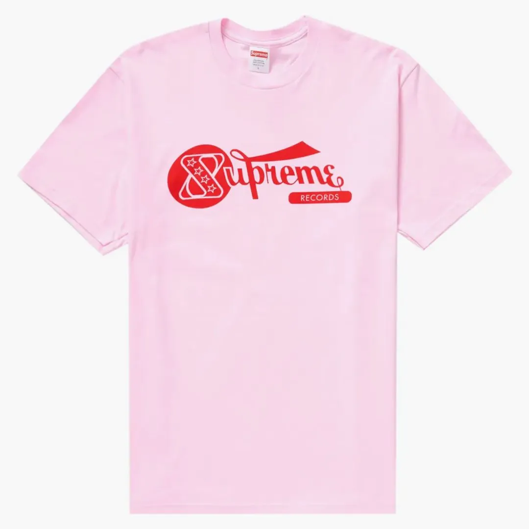 Supreme Records Tee Light Pink