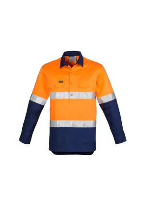 Syzmik Mens Hi Vis Closed Front L/S Shirt - Hoop Taped
