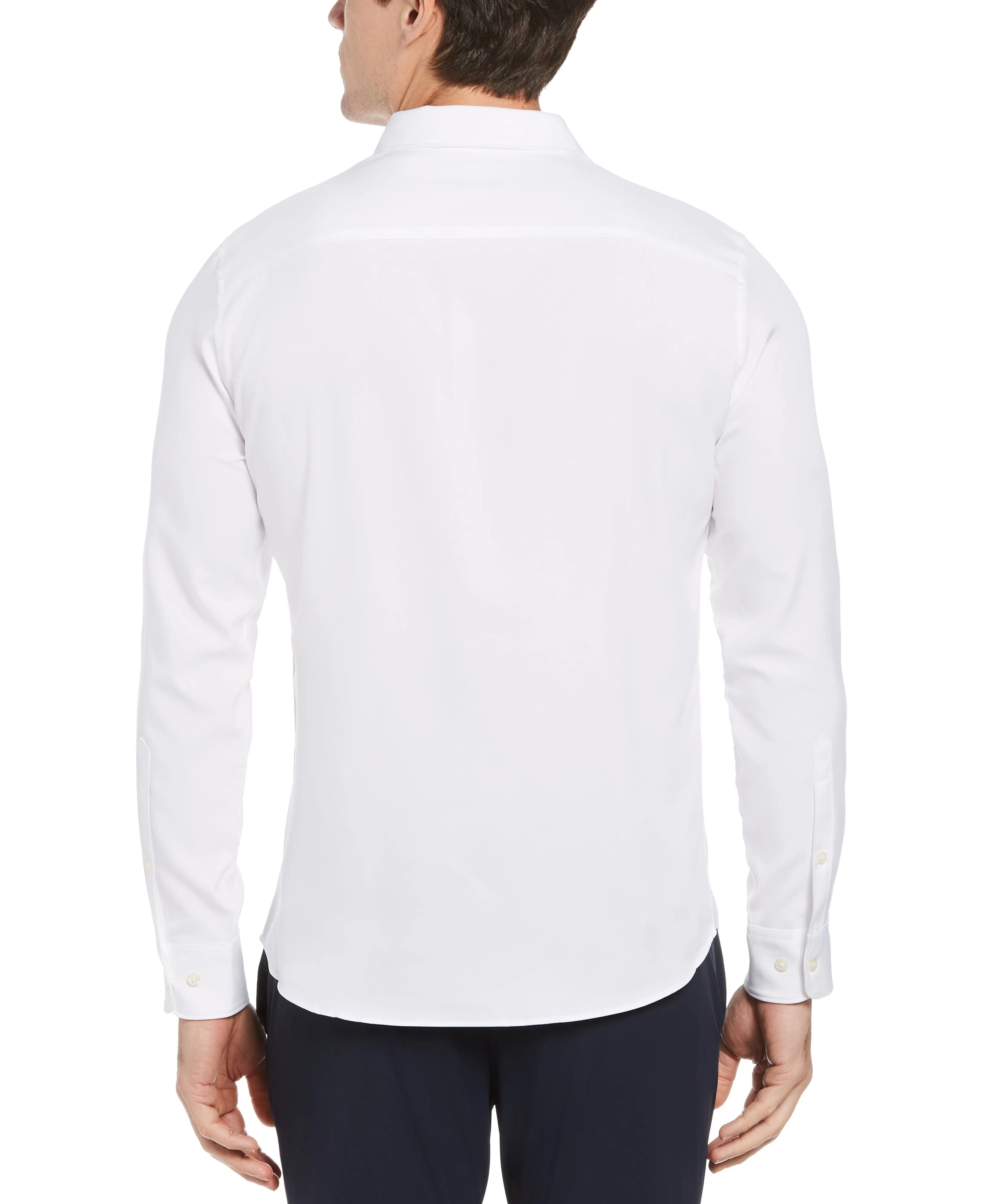 Tall Slim Fit Untucked Total Stretch Solid Shirt - White