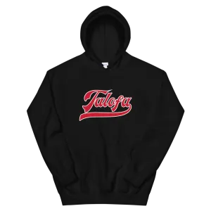 Talofa Script ~ Red with White Border *ADULT HOODIE*