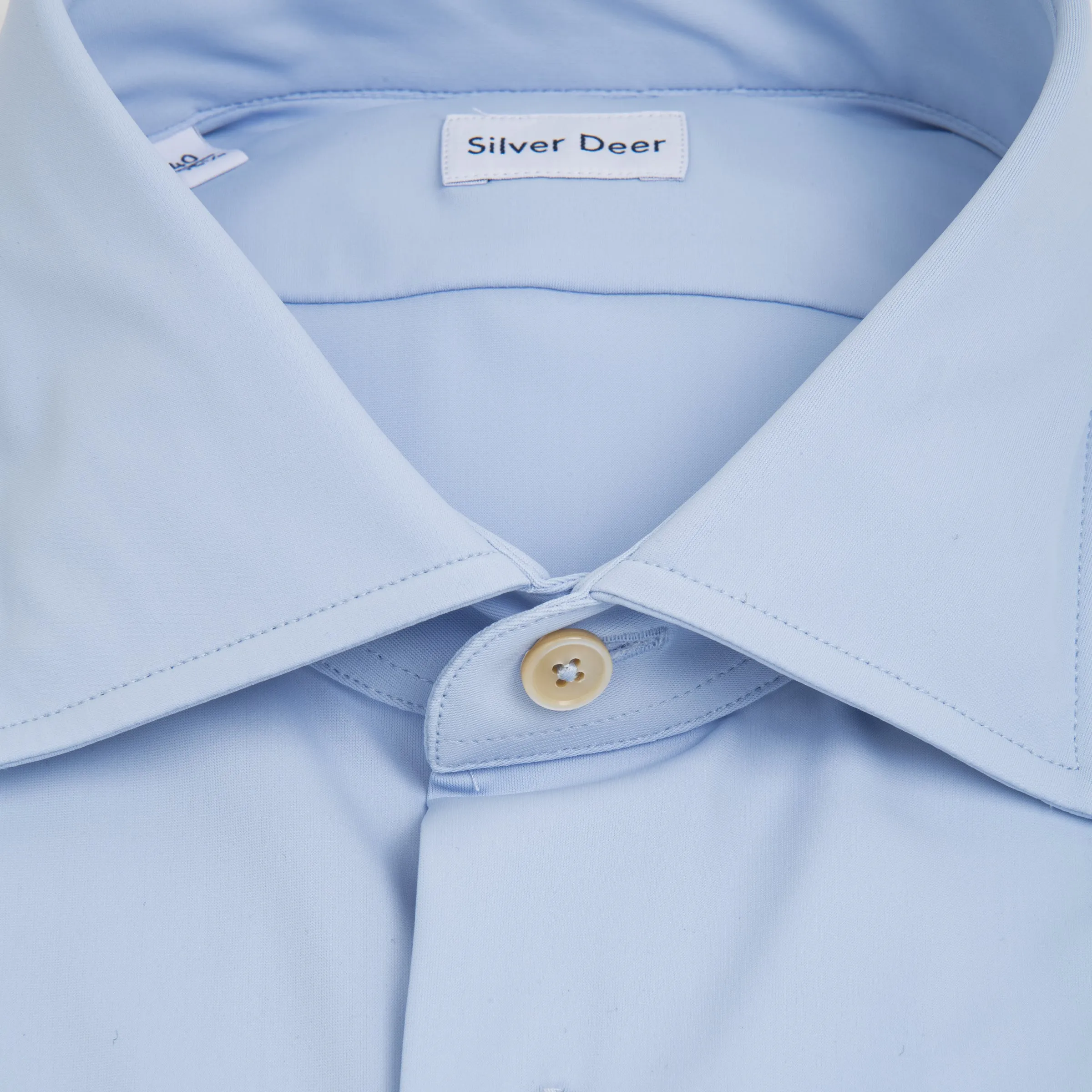Tecno Stretch Easy Care Solid Sport Shirt Light Blue Tecno