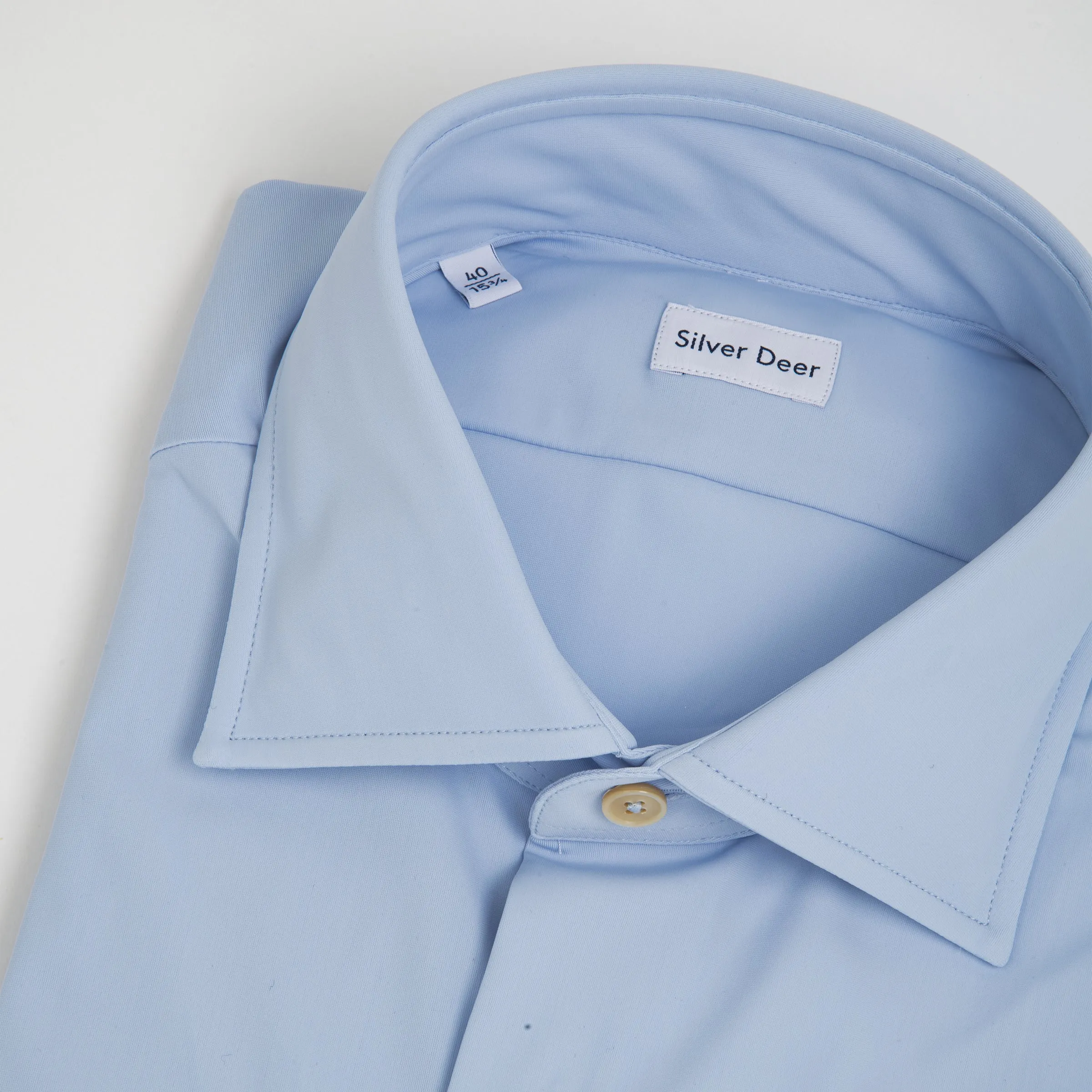 Tecno Stretch Easy Care Solid Sport Shirt Light Blue Tecno
