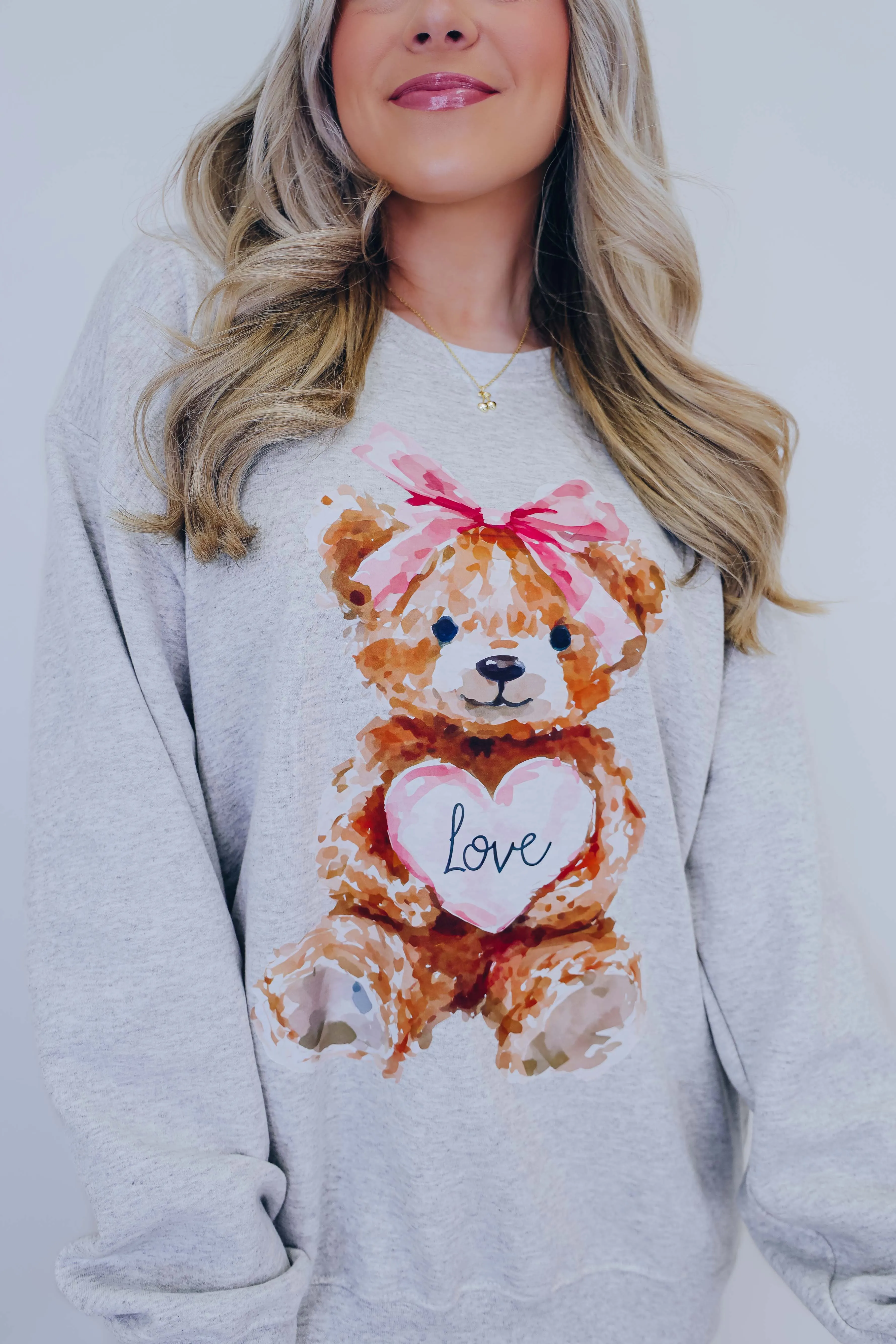 Teddy Bear Love Graphic Sweatshirt - 5 Colors