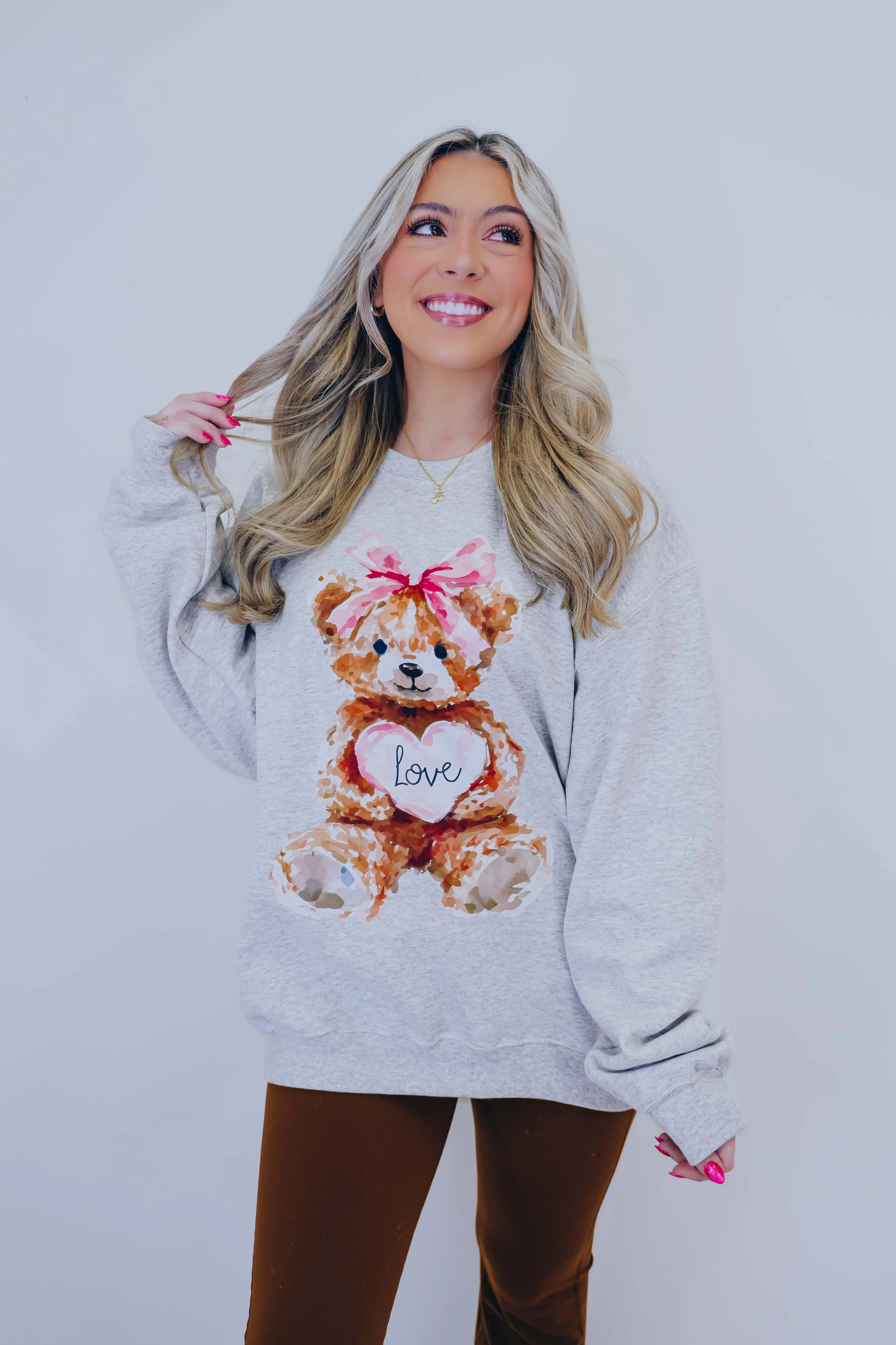 Teddy Bear Love Graphic Sweatshirt - 5 Colors