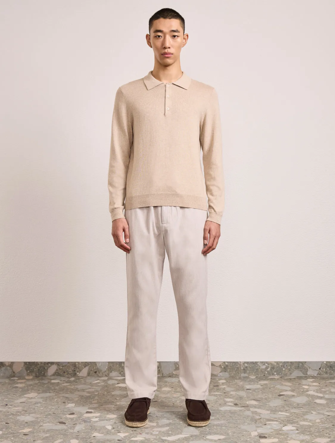 TEO COTTON-CASHMERE POLO