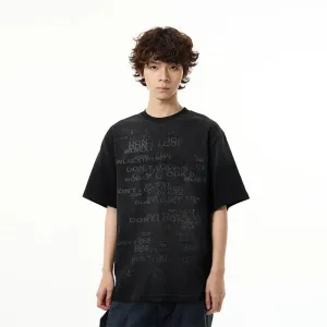 Text Print Crew Neck T-shirt