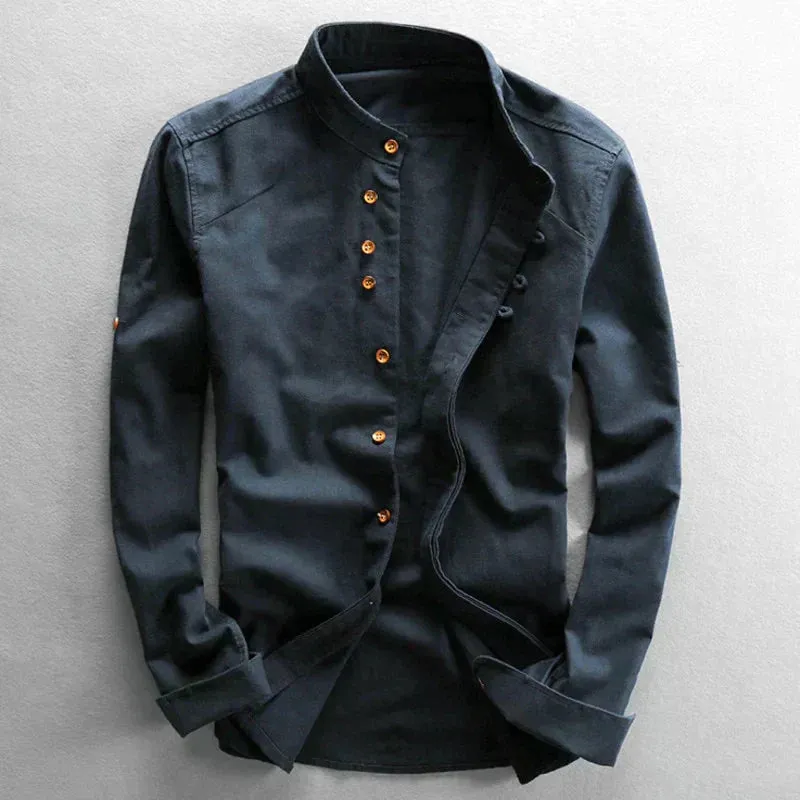 The Benjamin™ | Stylish Men's Slim Fit Shirt with Stand-up Collar