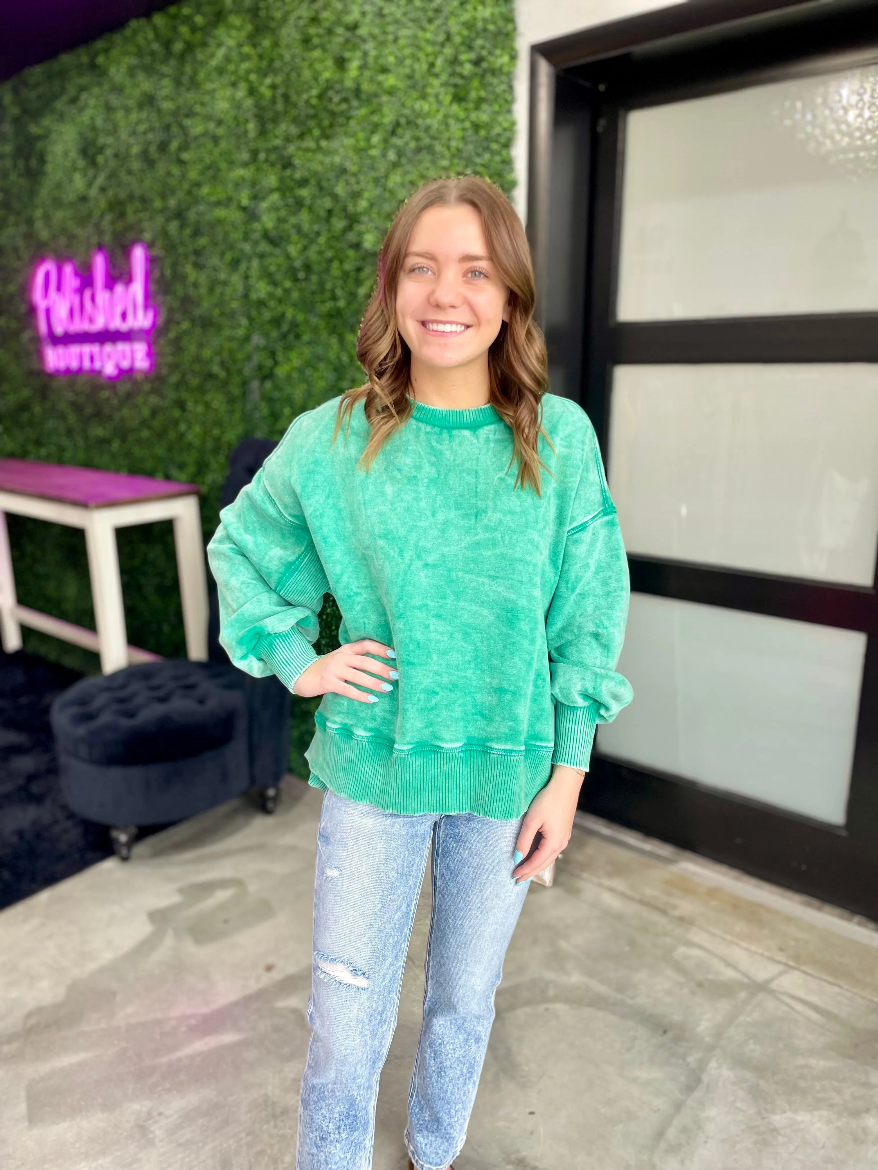 The Drew Acid Wash Sweatshirt