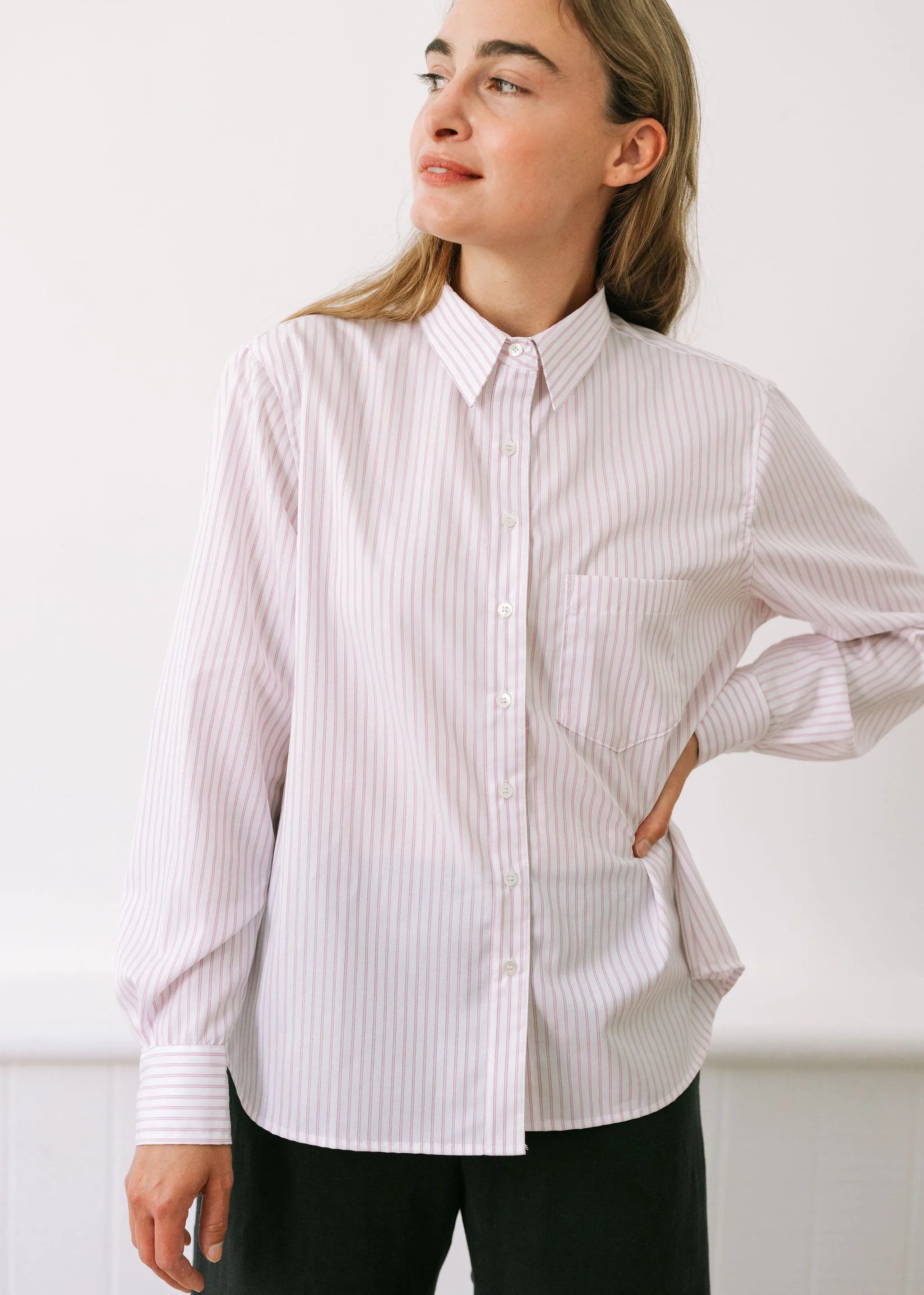 The Loren Top - Pink Stripe