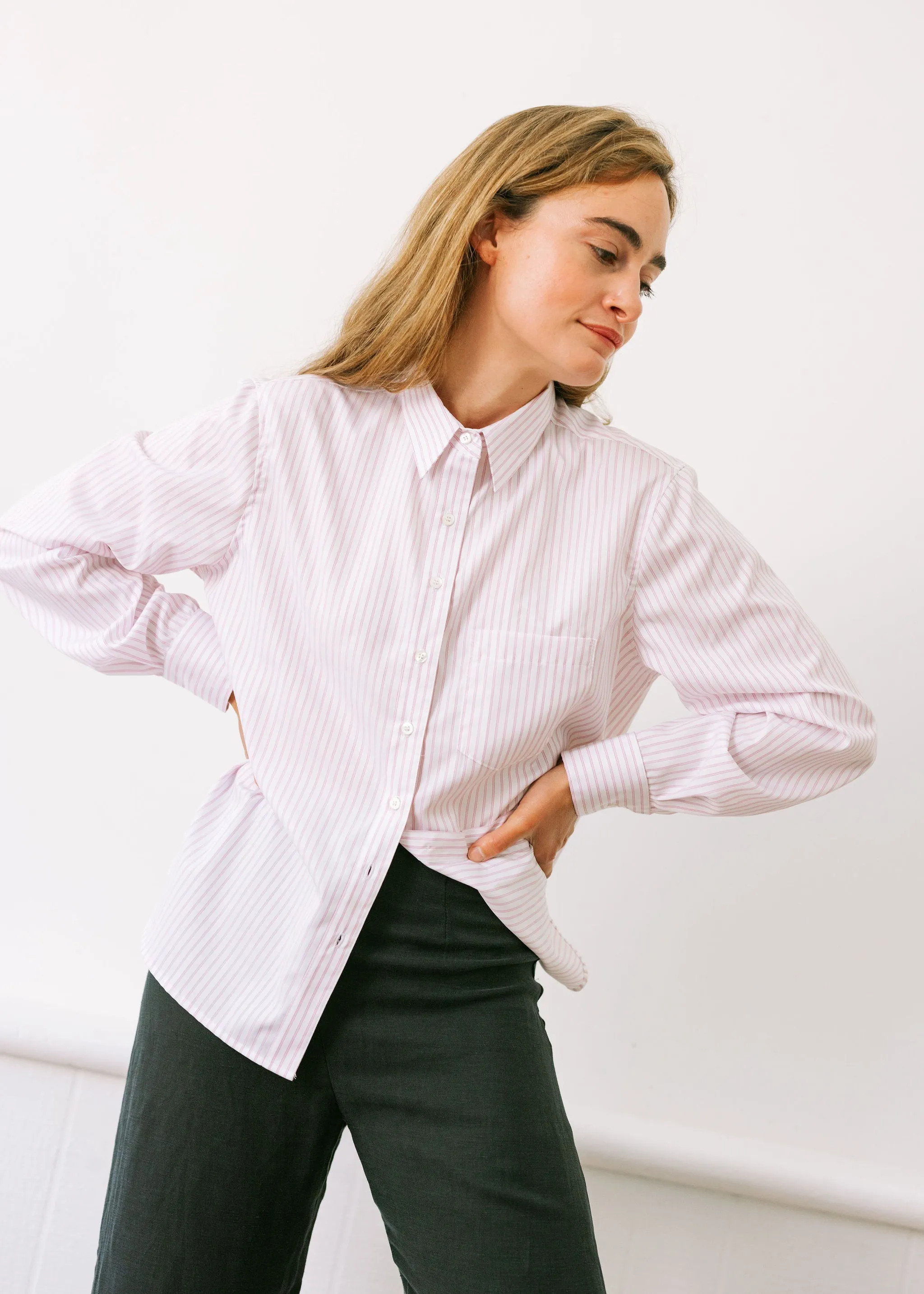 The Loren Top - Pink Stripe